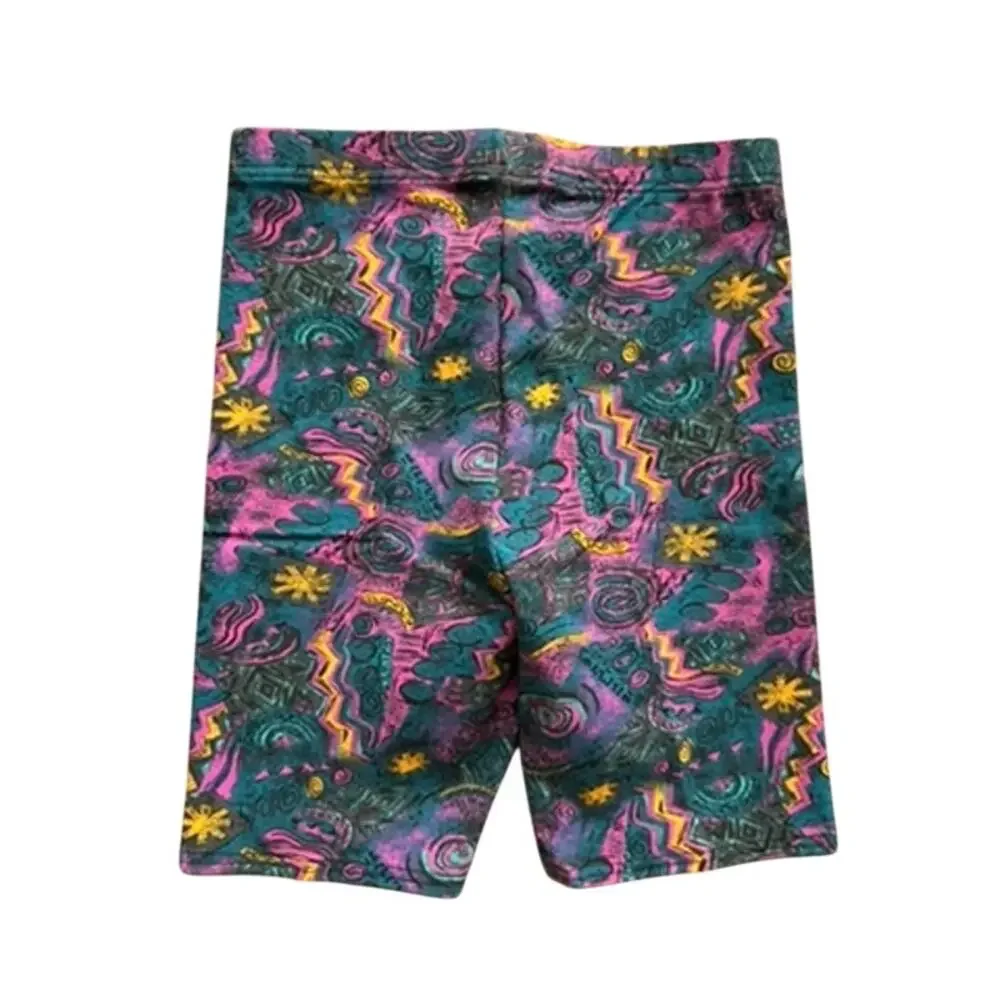 Vintage 80s 90s Tight End San Francisco Abstract Floral Bike Shorts Cotton M